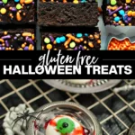 collage image of gluten free Halloween Treats with text for Pinterest