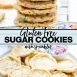 chewy gluten free sugar cookies with sprinkles collage image with text for Pinterest