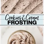 Cookies and Cream Frosting Recipe collage image with text for Pinterest