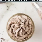 Cookies and Cream Frosting Recipe image with text for Pinterest