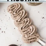 Cookies and Cream Frosting Recipe image with text for Pinterest