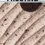 Cookies and Cream Frosting Recipe image with text for Pinterest