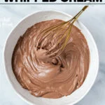 Nutella Whipped Cream image with text for Pinterest