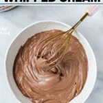 Nutella Whipped Cream image with text for Pinterest