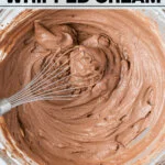Nutella Whipped Cream image with text for Pinterest