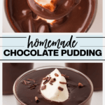 Easy Gluten Free Chocolate Pudding Recipe collage image with text for Pinterest