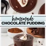 Easy Gluten Free Chocolate Pudding Recipe collage image with text for Pinterest