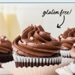 Moist and Rich Gluten Free Chocolate Cupcakes image with text for Pinterest