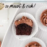 Moist and Rich Gluten Free Chocolate Cupcakes image with text for Pinterest