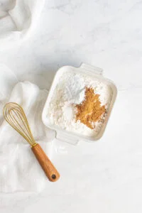 dry ingredients in a small square dish to make pumpkin cookies