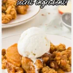 gluten free apple crisp recipe image with text for Pinterest