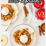 gluten free apple crisp recipe image with text for Pinterest