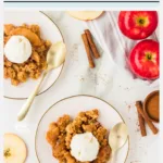 gluten free apple crisp recipe image with text for Pinterest