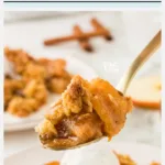gluten free apple crisp recipe image with text for Pinterest