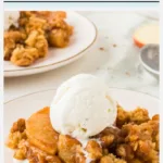 gluten free apple crisp recipe image with text for Pinterest