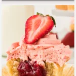Gluten Free Strawberry Filled Cupcakes image with text for Pinterest
