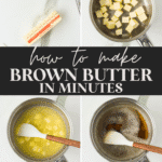 how to make brown butter image with text for Pinterest