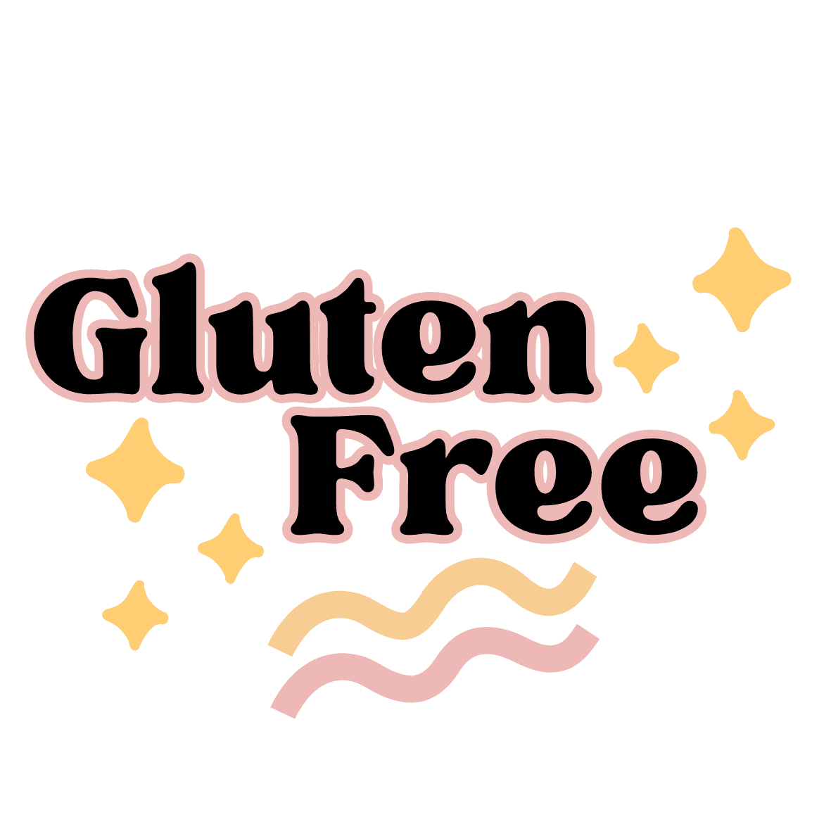 Gluten Free with stars and line design elements