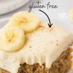Gluten Free Banana Cake with Brown Butter image with text for Pinterest
