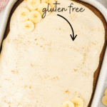 Gluten Free Banana Cake with Brown Butter image with text for Pinterest