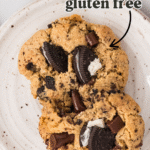 Gluten Free Oreo Chocolate Chip Cookies image with text for Pinterest